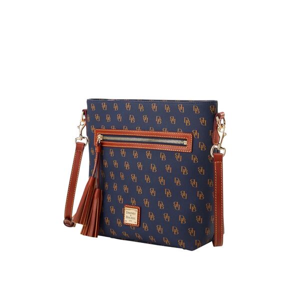 Dooney & Bourke Gretta Lani Crossbody Bag Mini Monogram Navy Classic Stylish NWT